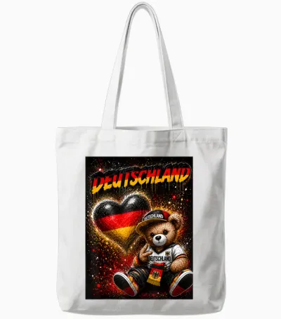 Deutschland T-Shirt Trikot Deutsche Flagge Germany Tote Bags - White