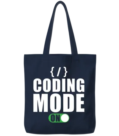 Coder Coding Humor Coding Mode On Tote Bags - Navy