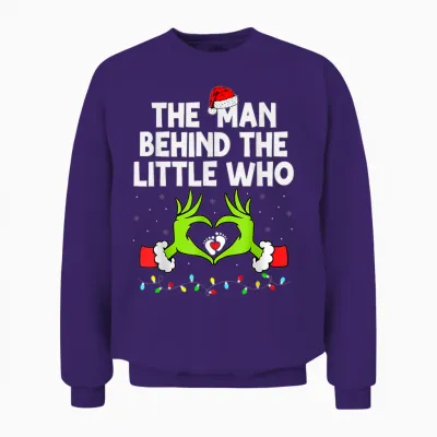 The Man Behind the Little Who Christmas Pregnancy Unisex Sweatshirt - Purple