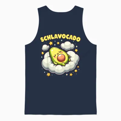 Schlavocado Lustiges Avocado Schlafshirt Nachtshirt Schlafen Unisex Tank Top - Navy