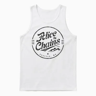 Alice in Chains Logo T-Shirt, Gray, S Unisex Tank Top - White