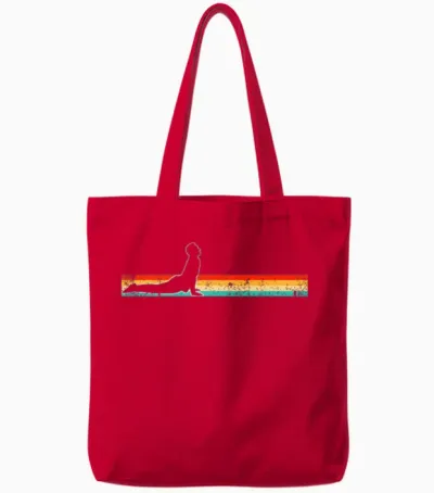 Yoga Retro Tote Bags - Red