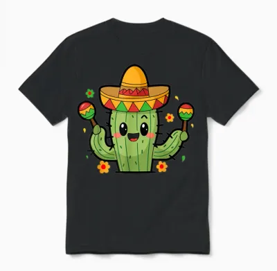 Chapeau Cactus Unisex T-Shirt - Black