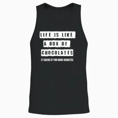Diabetes Funny Sayings Unisex Tank Top - Black