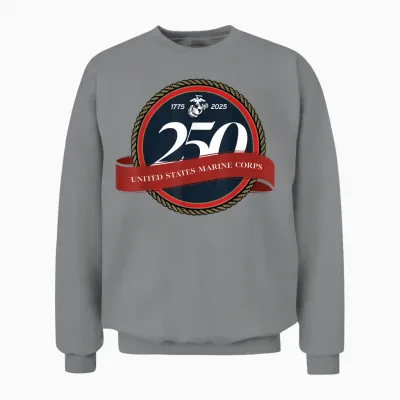United States Marine Corps 250th Birthday Seal Unisex Sweatshirt - Sport Grey