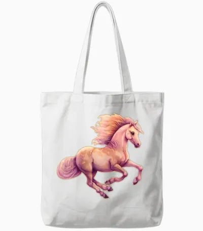 Horse: Running Tote Bags - White