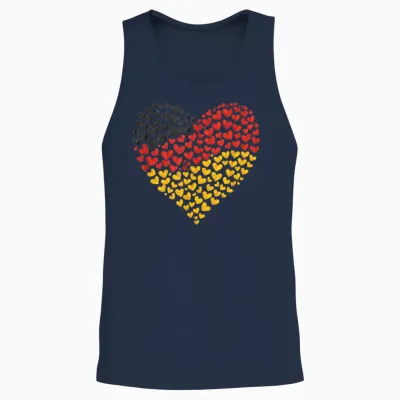 Deutschland Flagge - Herz Aus Leidenschaft Für Deutschland Unisex Tank Top - Navy