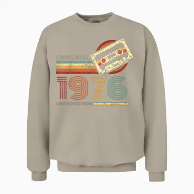 Vintage 1976 Retro Birthday Shirt 50th Birthday Unisex Sweatshirt - Sand