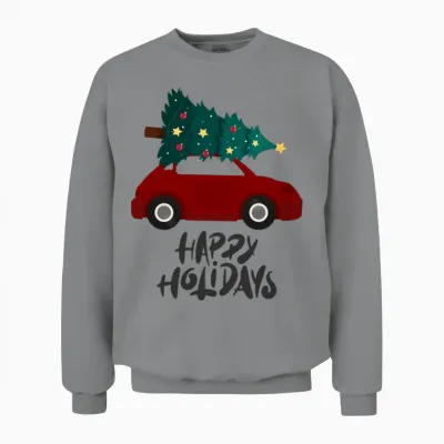 Retro Style Happy Holidays Unisex Sweatshirt - Sport Grey