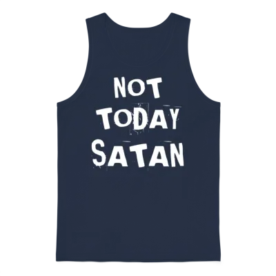 Not Today Satan Unisex Tank Top - Navy