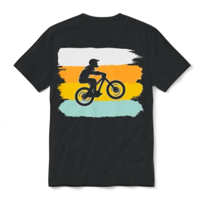 Mountainbike Retro Unisex T-Shirt - Black
