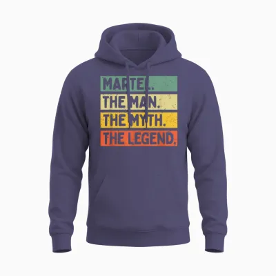 Martel the Man the Myth the Legend Citation Personnalisée Amusante Unisex Hoodie - Heather Sport Dark Navy