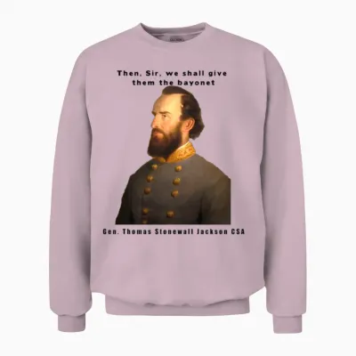 Stonewall Jackson Design Unisex Sweatshirt - Light Pink