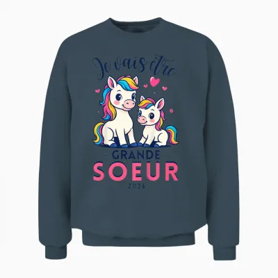 Child Future Big Sister 2026 Daughter Future Sister Announcement Gift Unisex Sweatshirt - Dark Heather