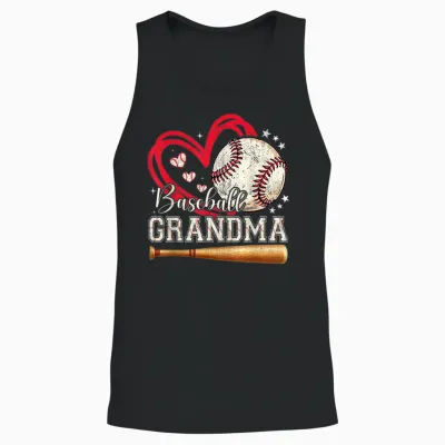 Baseball Grandma Women Family Matching Cute Baseball Grandma Unisex Tank Top - Black