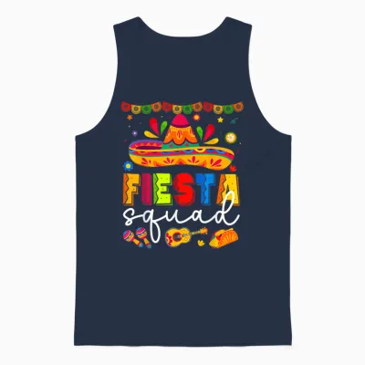 Cinco De Mayo Fiesta Squad Family Matching Group Adults Unisex Tank Top - Navy