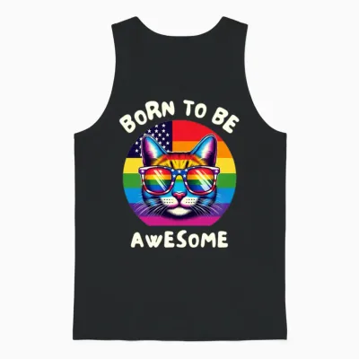Lgbt. Born to Be Awesome Unisex Tank Top - Black