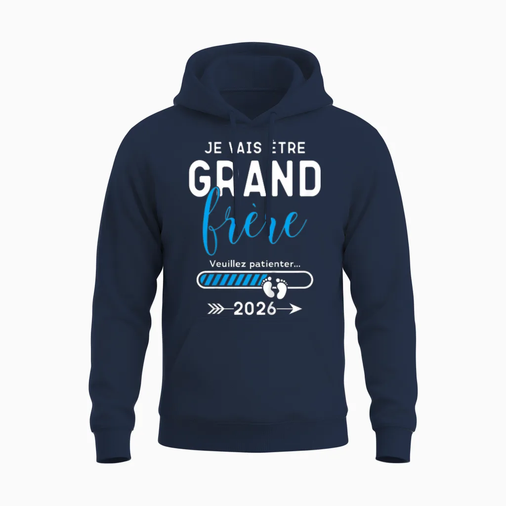 Child Future Big Brother 2026, I Will Be Big Brother Unisex Hoodie in Navy
