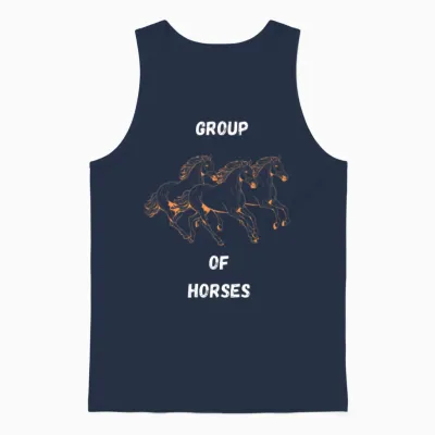 Group of Horses Unisex Tank Top - Navy