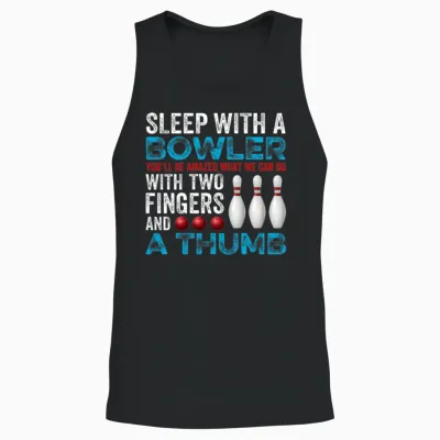 Funny Bowling Gift for Bowlers Unisex Tank Top - Black