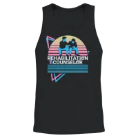 Rehabilitation Counselor Retro Unisex Tank Top - Black – 2