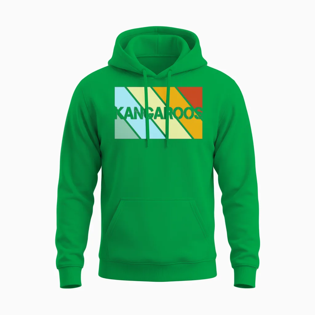 Kangaroo Retro Unisex Hoodie in Irish Green