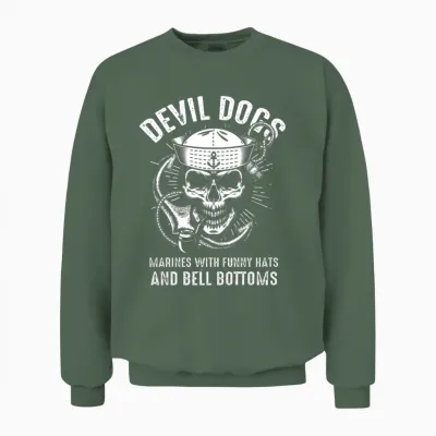 Devil Us Navy Corpsman Doc Badass Army Veteran Unisex Sweatshirt - Military Green