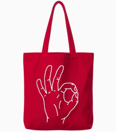 Ok Symbol Handzeichen Tote Bags - Red