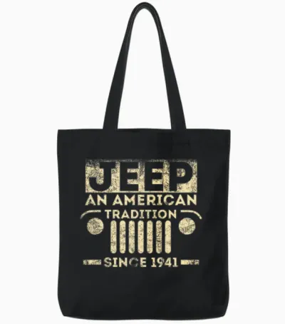 Vintage Jeep - Since 1941 Funny Jeep Lover Gift Tote Bags - Black