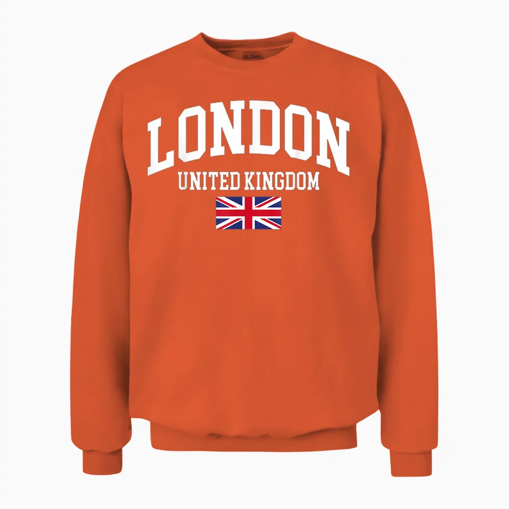 London London England England Uk English Unisex Sweatshirt in Orange