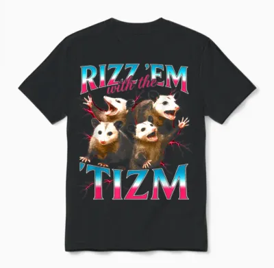 Lustiges Meme Mit Der Autistischen Opossum-Grafik Von Rizz Em with the Tism Unisex T-Shirt - Black
