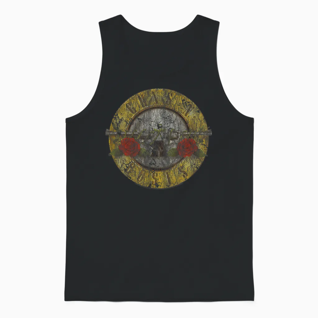 Official Guns N' Roses 80s Rock Band Logo Unisex Tank Top in Black