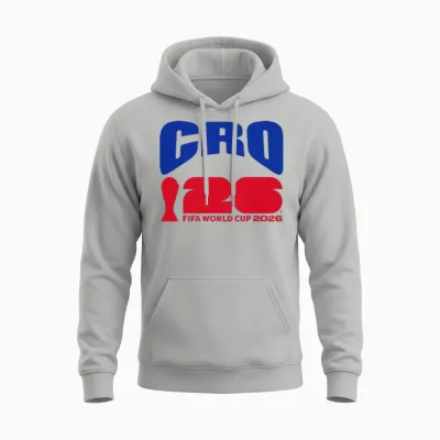 Kids Fifa World Cup26 Croatia Ball in Goal Unisex Hoodie - Ash