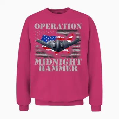 B-2 Stealth Jet Shirt Operation Midnight Hammer Unisex Sweatshirt - Heliconia