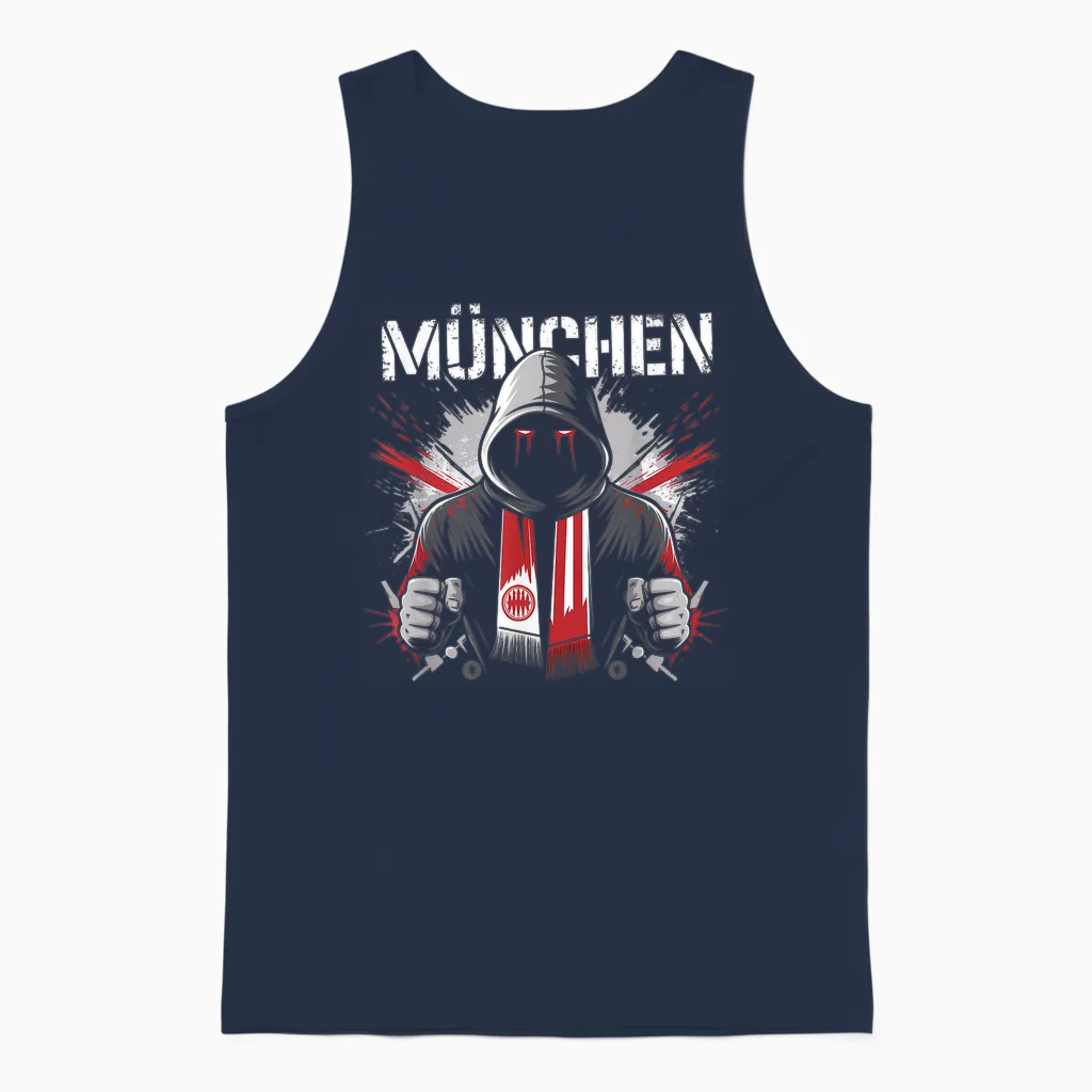 Munich Gift Men's Women's Munich Bayern Hooligan T-Shirt, Black Unisex Tank Top in Navy