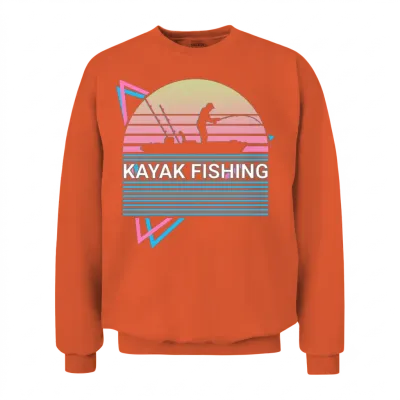 Kayak Kayaking Retro Unisex Sweatshirt - Orange