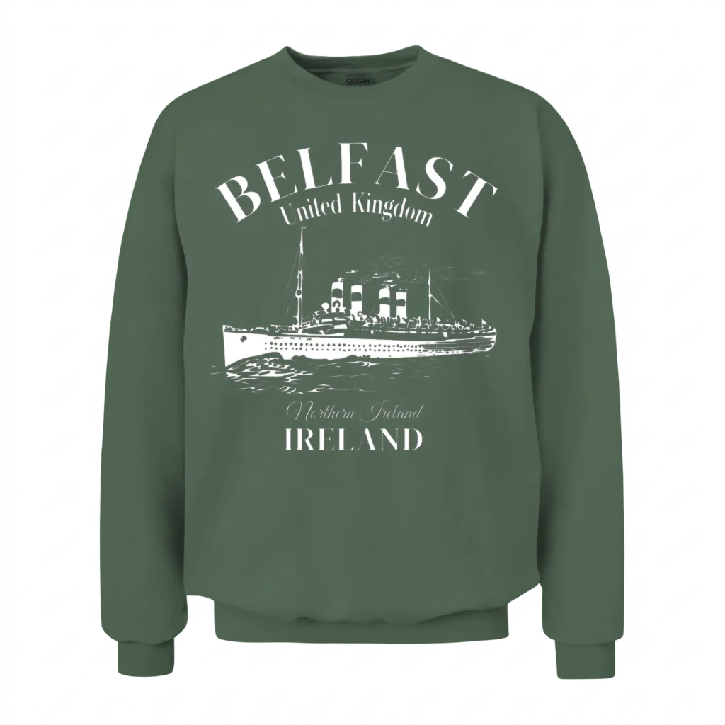 Belfast Northern Ireland Unisex Sweatshirt - Military Green
