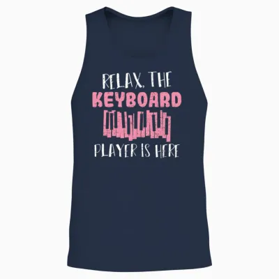 Relax the Keyboard Player Is Here - Musician Unisex Tank Top - Navy