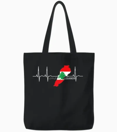 I Love Lebanon, Libanesische Flagge, Lebanese Flag, Libanon Tote Bags - Black