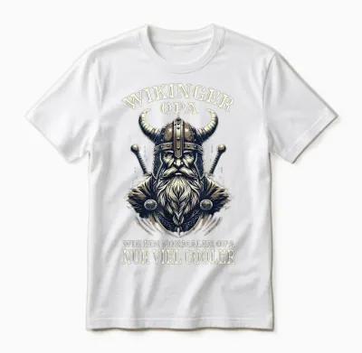 Wikinger Opa Nordische Mythologie Normannen Unisex T-Shirt - White