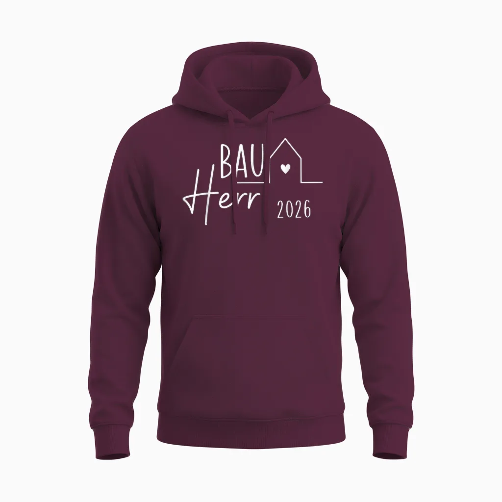 Bauherr 2026 Hausbau Unisex Hoodie in Maroon