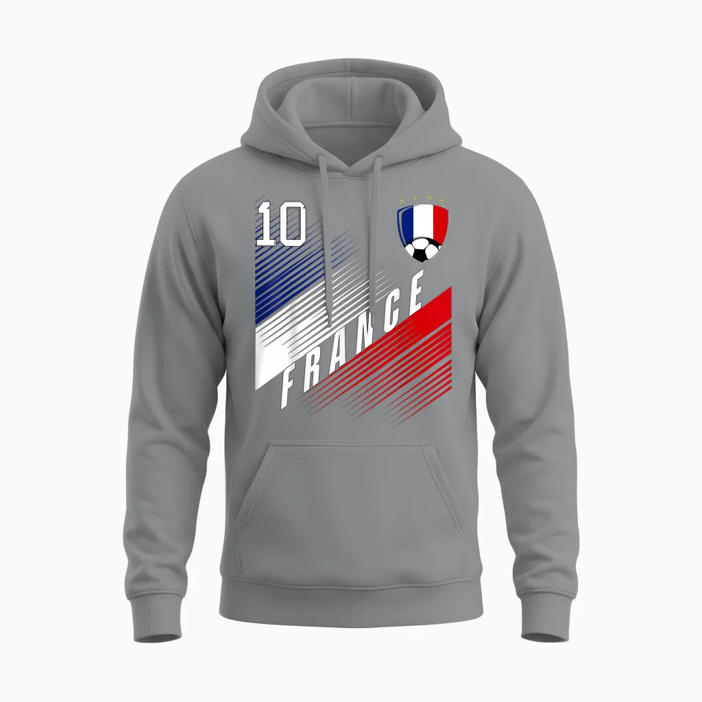 Drapeau De La France Pour Les Amateurs De Fierté Unisex Hoodie in Sport Grey