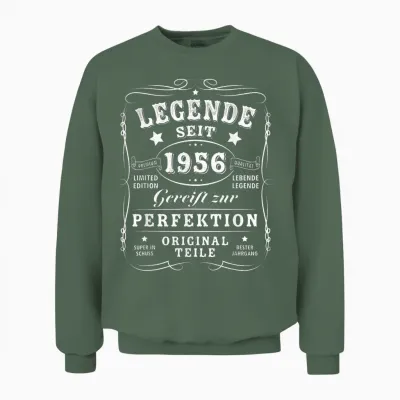 1956 Birthday Man 70th Decoration Funny 70s 70th Birthday Unisex Sweatshirt - Military Green