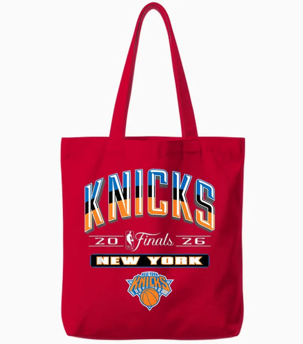 Nba 2026 Finals New York Knicks Final Push Tote Bags in Red