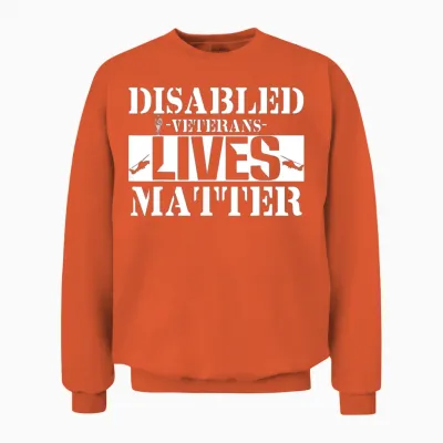 Honoring Veteran Disabled Veteran Lives Matter Unisex Sweatshirt - Orange