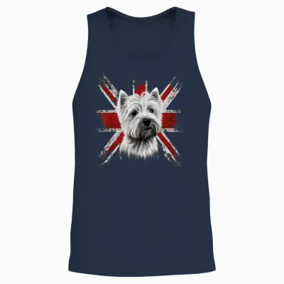 Britisch Uk Westie Grossbritannien West Highland White Terrier Unisex Tank Top - Navy