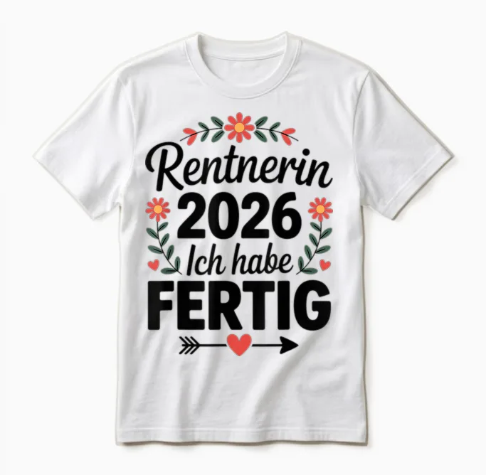 Rentnerin 2026 Rente Damen Ich Habe Fertig Unisex T-Shirt in White