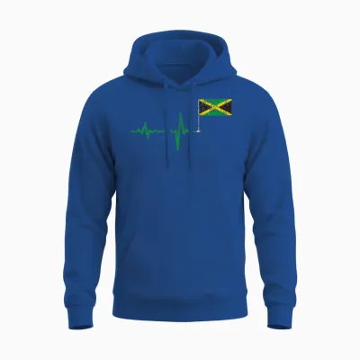 Heartbeat Jamaica Flag Gift Unisex Hoodie - Royal
