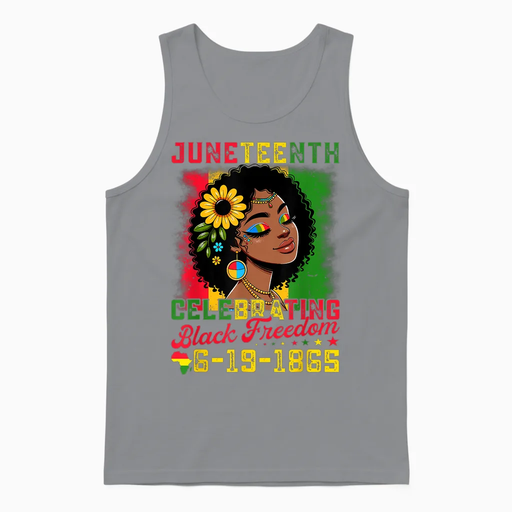 Juneteenth Shirts Women Celebrating Black Freedom Day 1865 Unisex Tank Top in Sport Grey