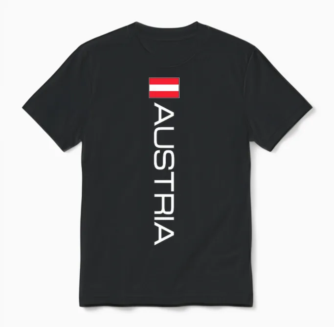 österreichische Flagge österreichischer Sport-Trikot Unisex T-Shirt in Black